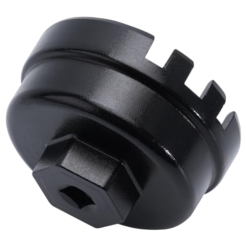 64mm 14 Flutes/6 Slots Oil Filter Cap Wrench Removal Tool Socket Compatible with Toyota, Lexus, Prius, and Scion Vehicles Equipped with 1.8L 4-Cylinder engines, Black Heavy-Duty Aluminum - size: 6 Slot, style: Aluminum - 6 Slot