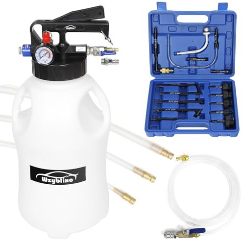 10L Transmission Fluid Pump and Oil Extractor Pump,10L Automatic Transmission Fluid Pump Fluid Extractor/Dispenser for ATF Filler System with 15 Pieces ATF Filler Adapters and 4 Hoses (BLUE, 10L) - color: BLUE, size: 10L