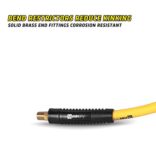 18pc Air Compressor Acc Kit, 3/8" x 25 ft Hybrid Hose with 1/4 NPT M Threads, Quick Connect Fittings, Air Blow Gun Kit, Chuck, Tire Gauge
