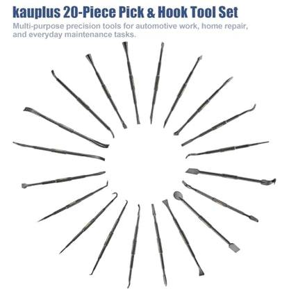 20PCS Double-Ended Pick and Hook Tool Set, Non-Marring Scraper & Pry bar Set