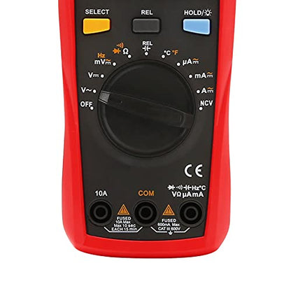 UNI-T Digital Multimeter Tester UT133A, AC DC Voltage Current Dmm Multimeter 6000 Counts Auto Ranging NCV Measures Volt Amp Ohm Capacitance Frequency Temperature, Continuity Diode Test, Palm Size - size: UT133A