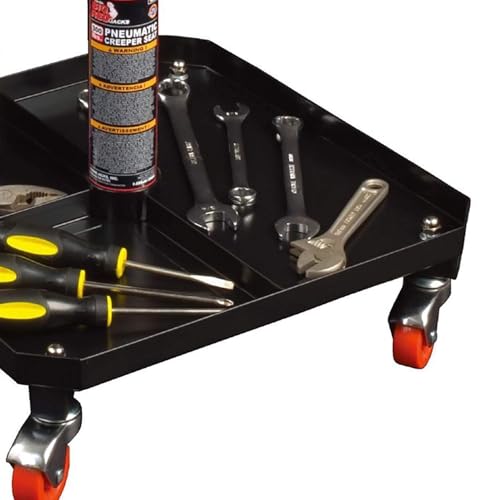 BIG RED TR6350 Torin Rolling Pneumatic Creeper Garage/Shop Seat: Padded Adjustable Mechanic Stool with Tool Tray Storage, Red Large - style: 6350