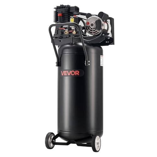 VEVOR 30 Gallons Air Compressor, 2HP 5.3SCFM at 90PSI, Max 125PSI Pressure Oil-Lubricated Air Compressor Tank, Portable on Wheels for Auto Repair,Tire Inflation,Spray Painting,Woodwork Nailing,120V - size: 30-Gallon
