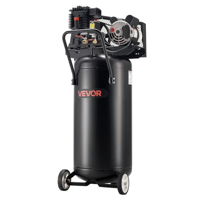 VEVOR 30 Gallons Air Compressor, 2HP 5.3SCFM at 90PSI, Max 125PSI Pressure Oil-Lubricated Air Compressor Tank, Portable on Wheels for Auto Repair,Tire Inflation,Spray Painting,Woodwork Nailing,120V - size: 30-Gallon