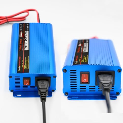 Unocho 24V 5A Battery Charger Smart 4-Stage Lead Acid Battery Maintainer with 3-Pin XLR & Alligator Clips for AGM Gel SLA VRLA Wet Batteries (US Plug)