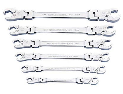 GEARWRENCH Ratcheting Flex Head Flare Nut Metric Wrench Set 6 Pc. - 89101D - style: 6 Piece Metric