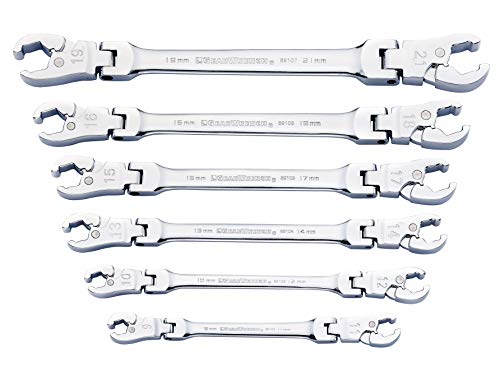 GEARWRENCH Ratcheting Flex Head Flare Nut Metric Wrench Set 6 Pc. - 89101D - style: 6 Piece Metric