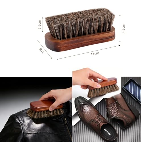 Car Cleaning Kit, Grey，Professional Grade Microfiber Towel，Soft Horsehair Brush & Long Bristle Cleaning Brush Set,