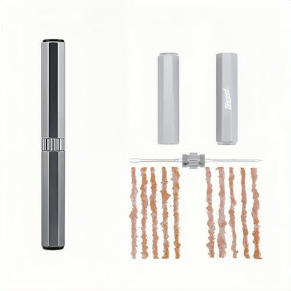 Tubeless Tire Repair Kit with Plugs, Tire Plug Kit, Portable Bike Tools, Flat Tire/Puncture Repair Kit, Tubeless Bike Tire Emergency Repair Kit - color: Silver