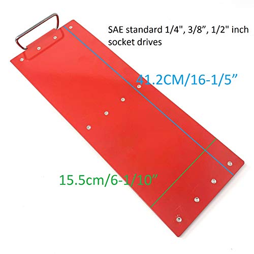 80-Piece Socket Organizer Tray Set - 1/4-Inch, 3/8-Inch, 1/2-Inch Drive Socket Holder - Heavy Duty Tool Box Storage Rails - size: 41.2cm/16-1/5”