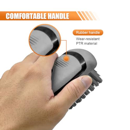 Car Carpet and Upholstery Cleaning Brush, Stiff Bristle Car Detailing Carpet Scrub Brush with Hanging Hole, Vehicle Interior Detailing Brushes for Floor Mats, Couch, Leather Seat (Gray) - color: Gray