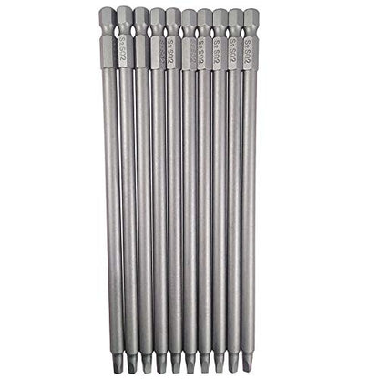 Wolfride 10pcs Square Head Bits #2 Square Drive Bit Set 1/4-Inch Shank Tip Bit #2 Long Magnetic Square Head Screwdriver Bits 5.9 Inch Length - style: SQ2 Head