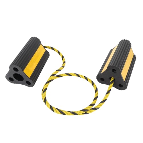 Heavy Duty Rubber Wheel Chocks, 2 Pair Non Slip Wheel Blocks with 3 Reflective Strips for RV Trailer Truck Small Aircraft