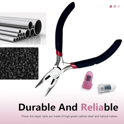30 PCS Tire Repair Kit, Rubber Nail Screw Plugs, Emergency Quick Puncture Repair Tools for Car, Motorcycle, Truck, ATV, SUV, Tractor