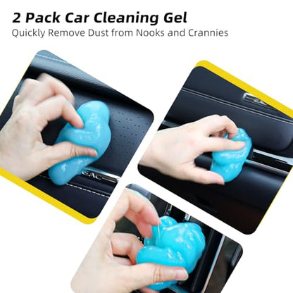 Professional Car Interior Detailing Kit - Scratch-Free Brushes, Vent Cleaner & Gel for Deep Clean | 10-Piece Set to Clean Leather Dashboard AC Vents (SUV Truck Car)