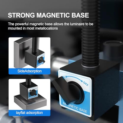 20W Magnetic LED Work Light, 2000LM, 500mm Flexible Gooseneck, for Sewing Machine, Lathe, Work Bench, Shop Lighting