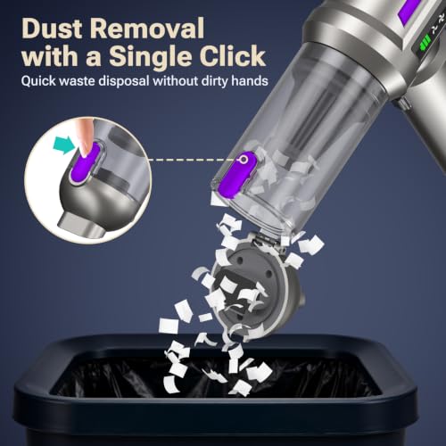 Yomile Mini Vacuum Cleaner, 2 in 1 27000PA Brushless Car Vacuum Air Duster 9000mAh Battery Air Blower Wireless Handheld Vacuum for Car,Office and Home (Dark Purple) - color: Dark Purple