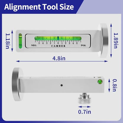 Ziopetru 2 Pack Adjustable Magnetic Gauge Tool, Wheel Camber, Caster Pillar and Wheel Alignment Tools for Automotive Truck RV Tire Repair - size: 2 PACK