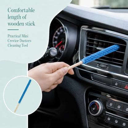 6 Pcs Fan Cleaning Tool Microfiber Detail Duster Sticks, Fan Cleaner for Stand Up Fans & Tower Fans, Crevice Cleaning Brush for Home Car Air Vent Window Blind