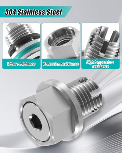M14*1.5-15mm Magnetic Oversize Piggyback Oil Drain Plug, Stainless Steel Self Tapping Oil Pan Thread Repair Kit - size: M14.2*1.5-15mm