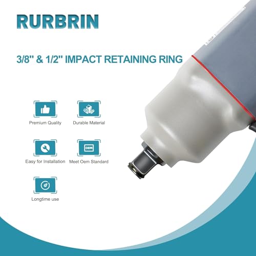 1/2 inch & 3/8 inch Impact Wrench Retaining Rings with O-ring for Electric & Pneumatic Wrench (10/Pack) - size: (10 Sets) 1/2"&3/8" Retainer Rings with O-Ring