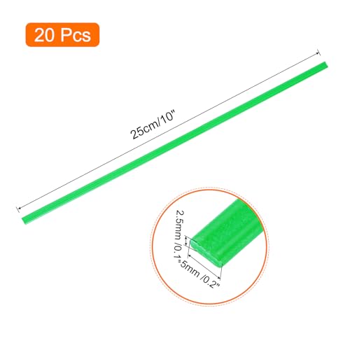 MECCANIXITY 20pcs 10 Inch Plastic Welding Rods PE Welding Strips Welder Rods for Plastic Welder, Car Bumper, Kayak Repair, Green - color: Green, size: 10 Inch