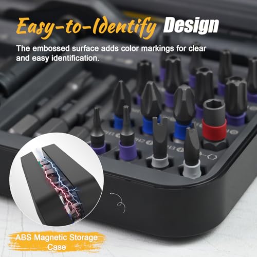 66 in 1 Magnetic Ratchet Screwdriver Set With Case | Multi-Bit Repair Tool Kit, S2 Alloy Steel Bits, T-Handle, Suitable for Home Daily Repair, DIY, PC, Electronics, Car, Bike - size: 66 in 1