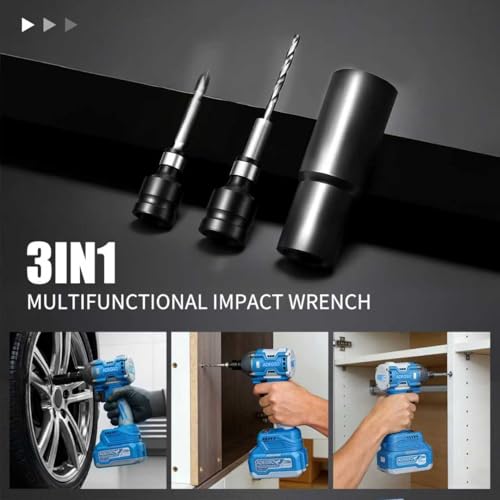 Cordless Impact Wrench, 1/2 Inch Brushless Impact Gun, 3-Speed High Torque Impact Driver with 2×4.0Ah Batteries & Fast Charger for Car Tire Removal, Automotive Repair & DIY