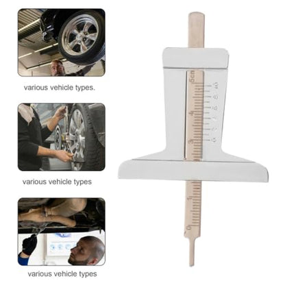 2pcs Tire Depth Gauge Tool for Tire Maintenance and Replacement Stainless Steel Material with User-Friendly Design and Markings Accurate Tread Depth Measuring Instrument