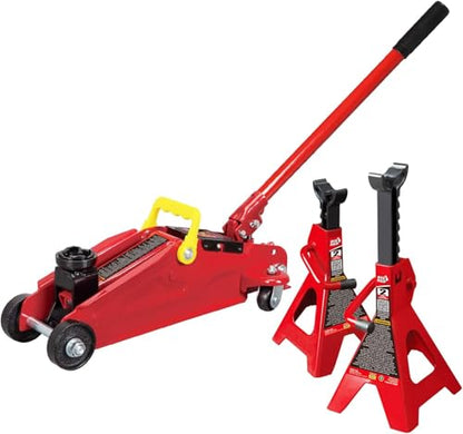 BIG RED Torin Hydraulic Trolley Floor Jack Combo with 2 Jack Stands, 2 Ton Capacity (T82001) - style: 2 ton jacks combo