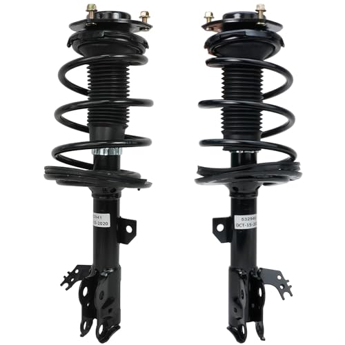 Detroit Axle - 2.5L Front 4pc Steering Knuckles Kit for 12-17 Toyota Camry, 2 Steering Knuckles & Wheel Bearing Hubs 2 Struts w/Coil Spring 2012 2013 2014 2015 2016 2017 Replacement Suspension - size: 4QU48648/ Big strut kit