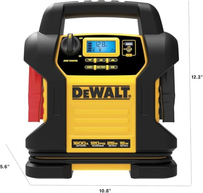 DEWALT Jump Starter DXAEJ14 1600 Amps with Compressor | Portable Power Station with 15W USB-A and 25W USB-C power