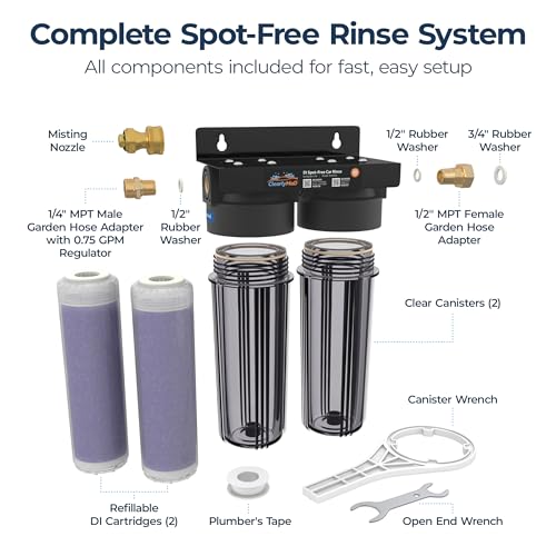 Deionized Spot-Free Car Wash Rinse System Unit, Spotless Water Deionizer for Car Washing, RV, and Motorcycle, Without Hose - size: Regular Without Hose