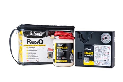 AIRMAN Flat Tire Repair Kit - ResQ 12V Compressor Tire Mobility Kit with Water Based Sealant - color: Compressor