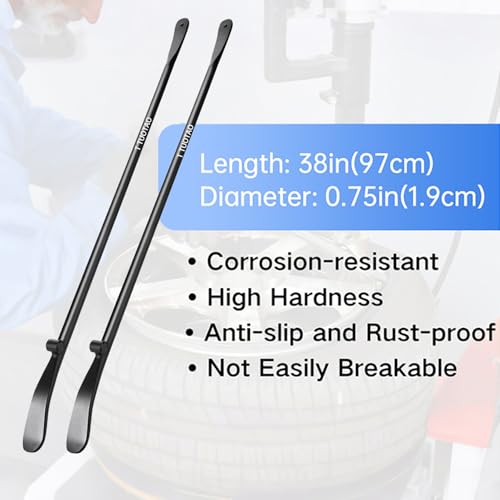 2 PCS 34645 Tire Iron | 38 in x 4/5 in, Tire Changing Removal Tool for Cars/Trucks/Taxi/Tractor/Bus, Semi-Trailer Tire Iron Replace Manual Tire Changer