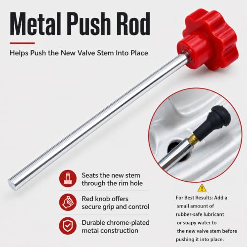 Quick Change Tire Valve Core Tool Kit - for Car, Truck, SUV, ATV, Motorcycle - Fits 11.3mm Rim Holes - Replace Valve Stems (TR413)