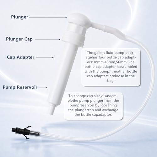 Fluid Transfer Pump for Gallon Quart Bottles - 4 Cap Adapters 38mm 40mm 43mm 50mm with Extension Tubes - Oil Transmission Gear Fluid ATF Hand Pump for Wide Mouth，and Fluid Pump - color: 30cc fluid pump 1 pack