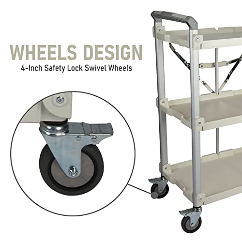 Olympia Tools 89-355 Pack N Roll Collapsible Service Cart, XL, 300LB Capacity, White - color: White, size: 300LB