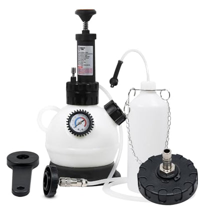 SMOTIVEPRO 2L Manual Brake Bleeder Fluid Pump, One Man Professional Brake Bleeder Kit Suitable for Hyundai,Mitsubishi,Nissan,Subaru,Chrysler,Dodge,Ford(Late Model) and Some Lincoln Cars - size: with 50.7MM adapter(Hyundai,Nissan,Subaru,Chrysler