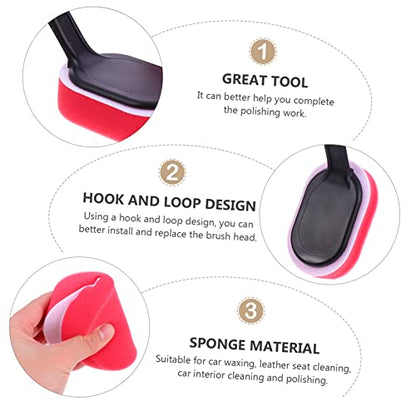 MAGICLULU 15pcs Car Detailing Brush Set Ergonomic Handle Tire Waxing Sponge Applicator for Wheel Cleaning and Maintenance Car Cleaning Tool for Tire Shine and Detailing