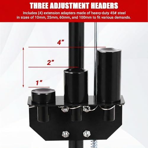 22 Ton Air Hydraulic Floor Jack for Heavy Duty Trucks & Tractors – Low Profile (9"-17.7"), 4 Adapters, 46" Adjustable Handle – 44,000 lbs Capacity - color: 22 Ton Black