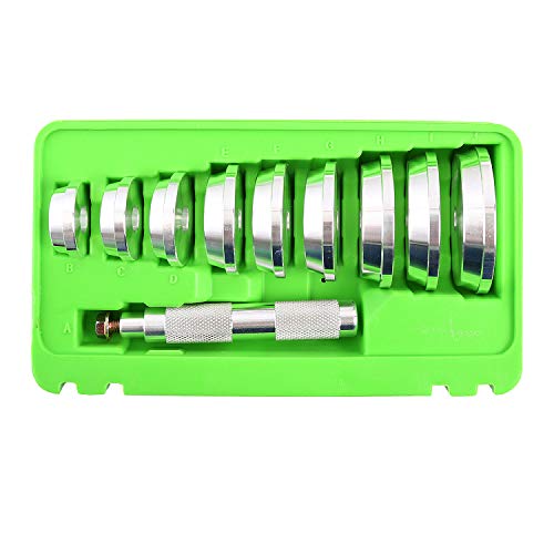 OEMTOOLS 37119 10 Piece Bearing and Race Installer Set, Seal Driver Set with 9 Discs, Master Seal Installation Tool, Bearing Installation Tool Set with Driver and Carrying Case - color: Green