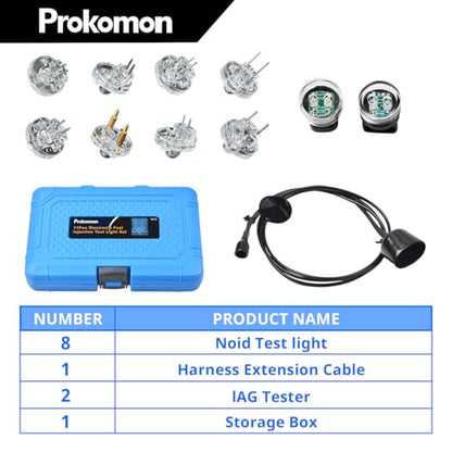 11 Pieces Noid Light Test Kit; Fuel Injector Noid Light Tester Kit with 8 Noids for Most Cars
