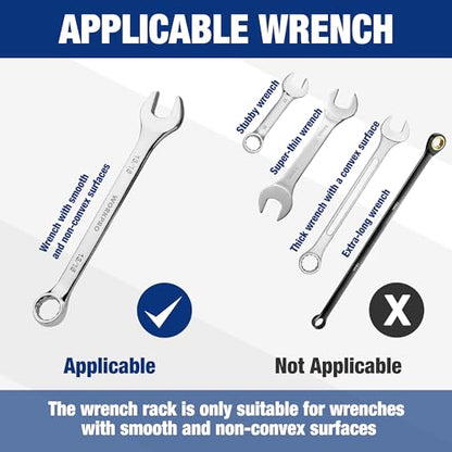 WORKPRO 2-Piece Wrench Organizer, 24-Slot Wrench Holder Set with Lock Cover | Plastic Wrench Storage Metric & SAE Compatibility (Up to 19mm or 7/8), Premium Quality Tool Trays with Carrying Handle - style: Plastic Wrench Organizer(2PC)
