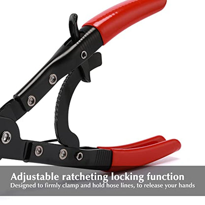 EMENTOL Automatic Locking Ratcheting Hose Pinch Off Plier Set, Includes 8-Inch, 10-Inch, and 12-Inch Sizes, 3 Pieces Crimping Pinch-Off Tool Set, For Pinch Off Coolant, Vacuum, Heater and Fuel System