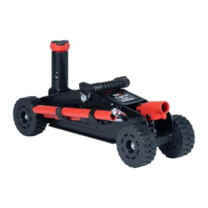 2 Ton (4,400 lbs) Hydraulic Off-Road Floor Jack with Big Wheels, Heavy-Duty Steel Construction, Adjustable Height Saddle for Trucks, SUVs & ATVs