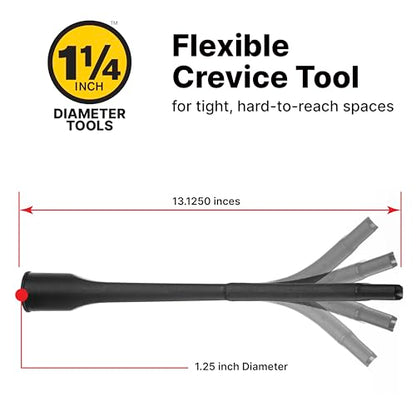 Shop-Vac 9017900 Flexible Crevice Tool, 1.25 Inch Diameter x 12 Inch Length, Accessing Tight Spaces and Corners, (1-Pack) - size: 12 inches x 1.25 inches