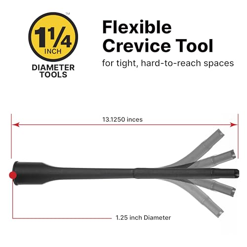 Shop-Vac 9017900 Flexible Crevice Tool, 1.25 Inch Diameter x 12 Inch Length, Accessing Tight Spaces and Corners, (5-Pack) - size: 12 inches x 1.25 inches (Pack of 5)