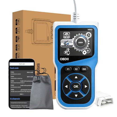 V902 OBD2 Scanner - Professional Car Code Reader & Diagnostic Scan Tool, AI Report & Cloud Print, 2.8" Color Screen, Read/Clear Fault Codes, I/M Readiness, for All 1996+ OBD2 Cars, Trucks, SUVs & RVs