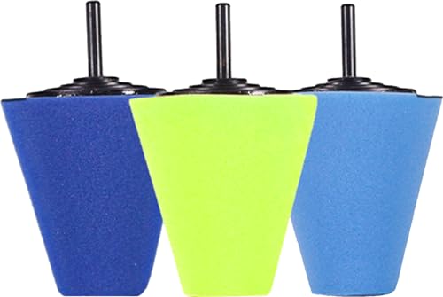 Vonixx Foam Polishing Cone Kit Set for Drill (Cutting, Polishing and Finishing) - polishing Process of Wheels, Chrome, Aluminum and Metal Parts, Exhaust Tips, Grills